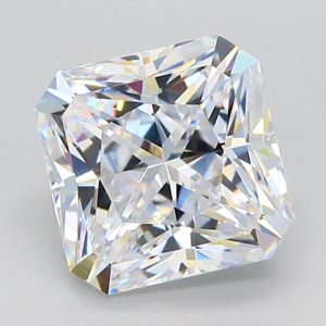 Simulated Diamond White Radiant Square