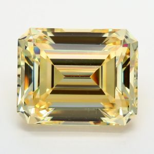 Simulated Diamond Canary Emerald Cut