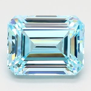 Simulated Aqua Emerald Cut